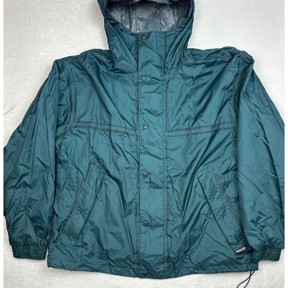 Cabelas Outdoor Gear Packable Hooded Jacket Teal Green Men's